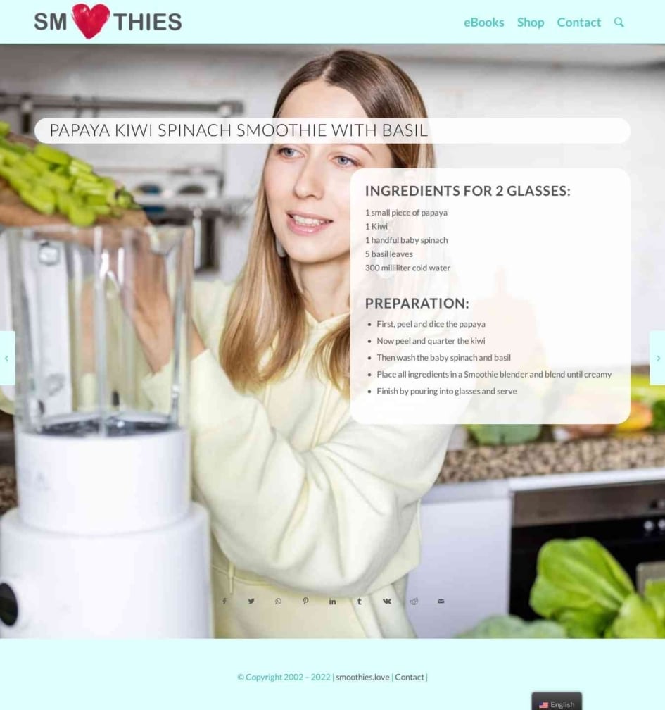 Papaya kiwi spinach Smoothie with basil Smoothies Love