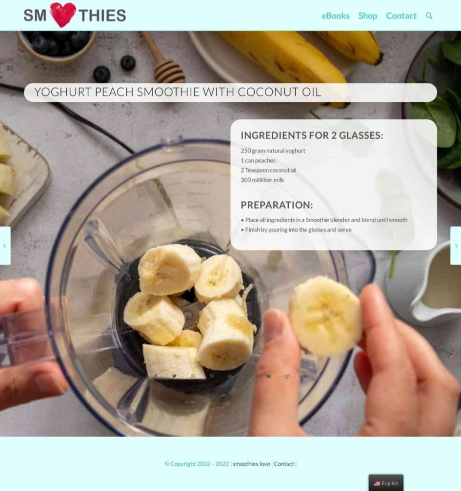 Yoghurt peach Smoothie with coconut oil Smoothies Love