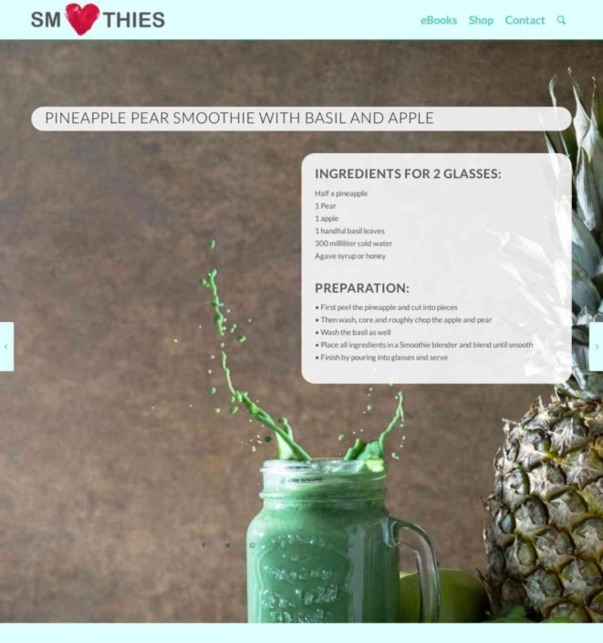 Ananas peer Smoothie met basilicum en appel