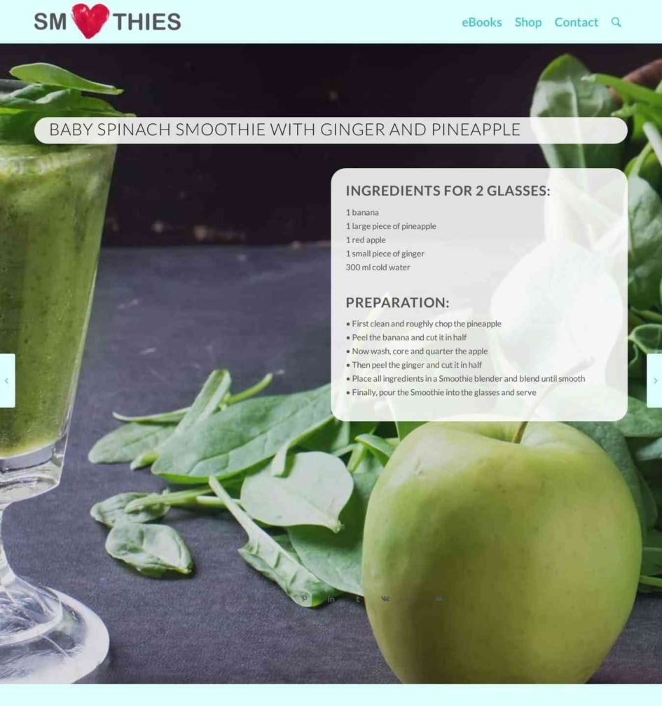 Baby spinach Smoothie with ginger and pineapple Smoothies Love