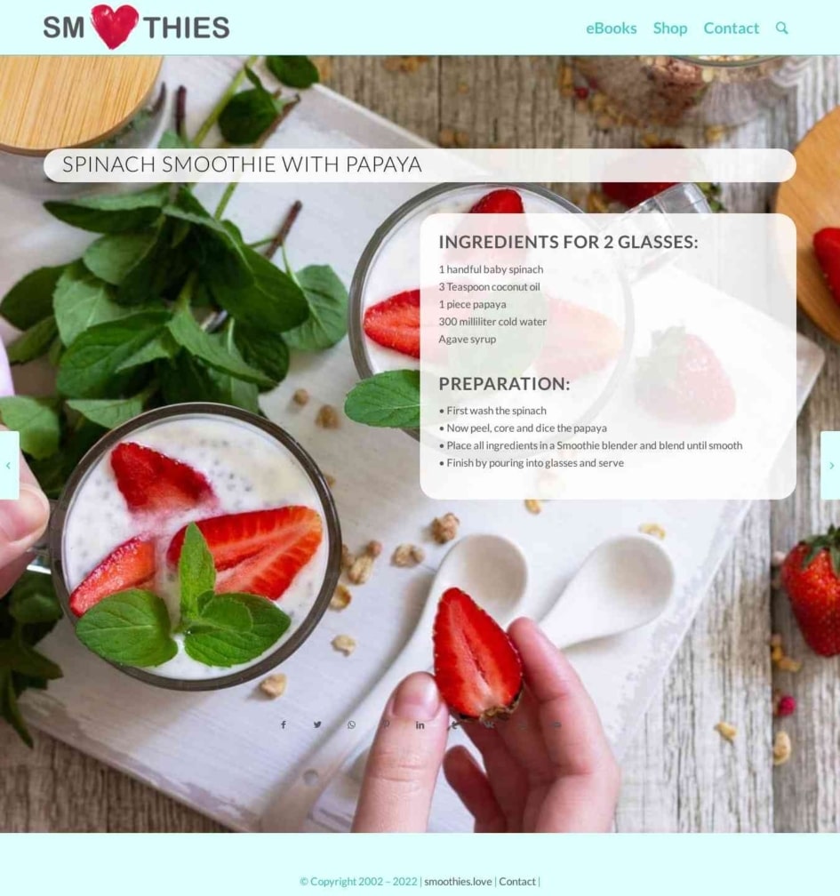 Spinach Smoothie with papaya Smoothies Love