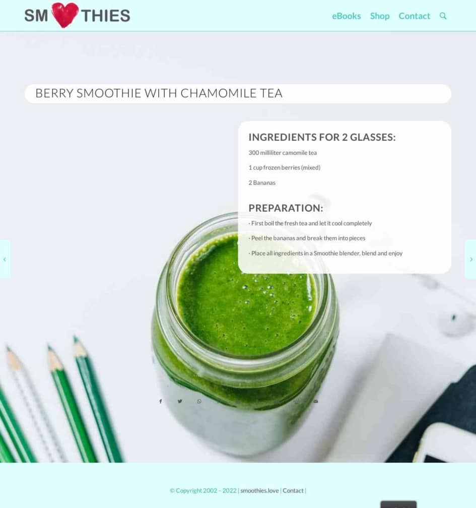 Berry Smoothie with chamomile tea Smoothies Love