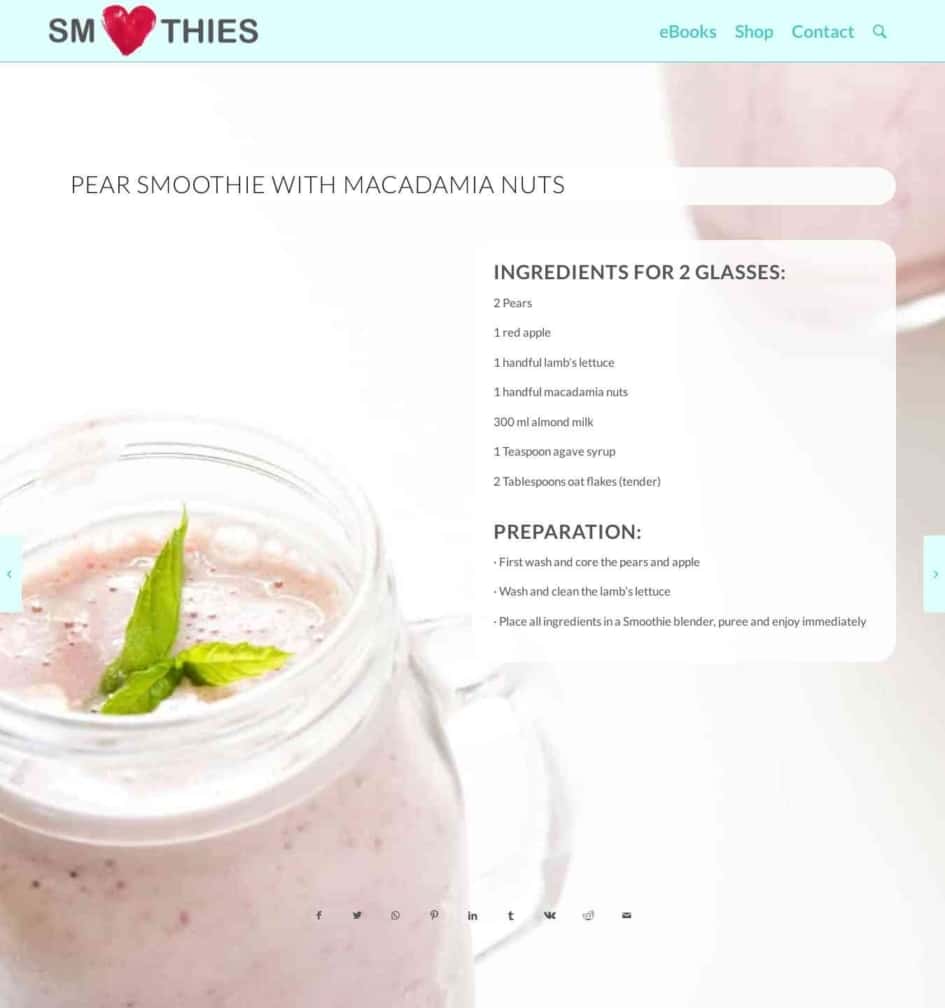 Pear Smoothie with macadamia nuts Smoothies Love