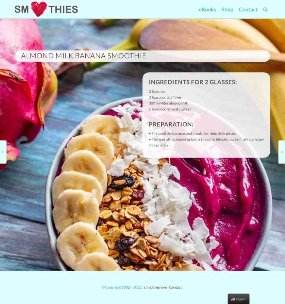 Almond milk banana Smoothie Smoothies Love