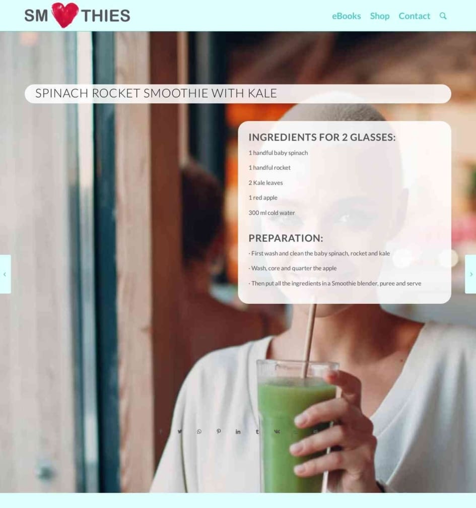 Spinach rocket Smoothie with kale Smoothies Love