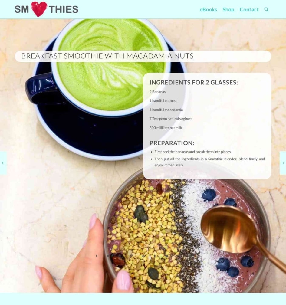 Breakfast Smoothie with macadamia nuts Smoothies Love