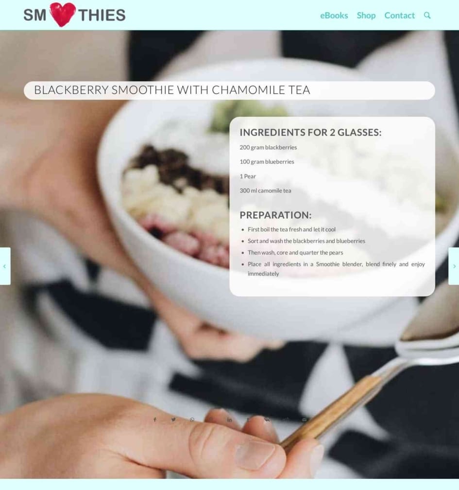 Blackberry Smoothie with chamomile tea Smoothies Love