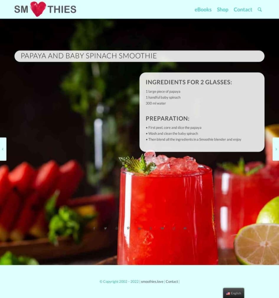 Papaya and baby spinach Smoothie Smoothies Love