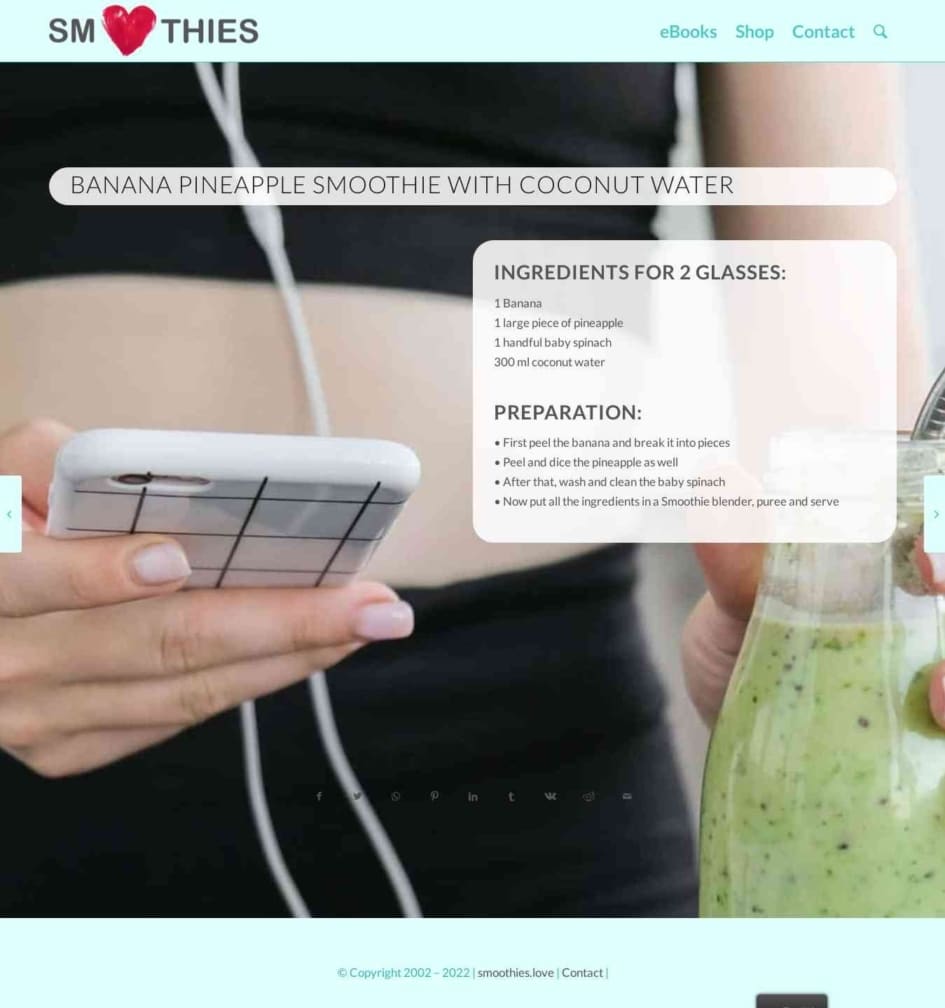 Banana pineapple Smoothie with coconut water Smoothies Love