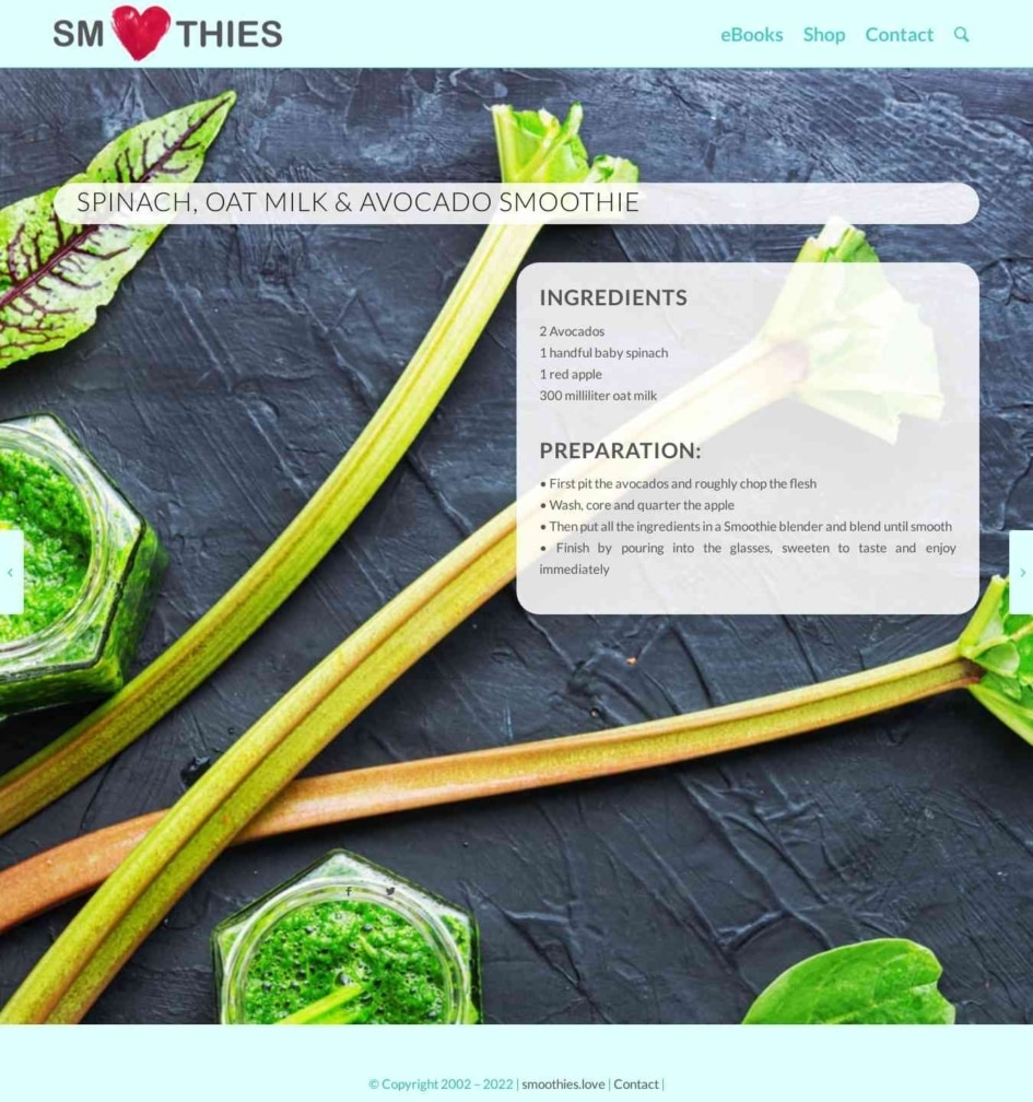 Spinach, Oat Milk & Avocado Smoothie Smoothies Love