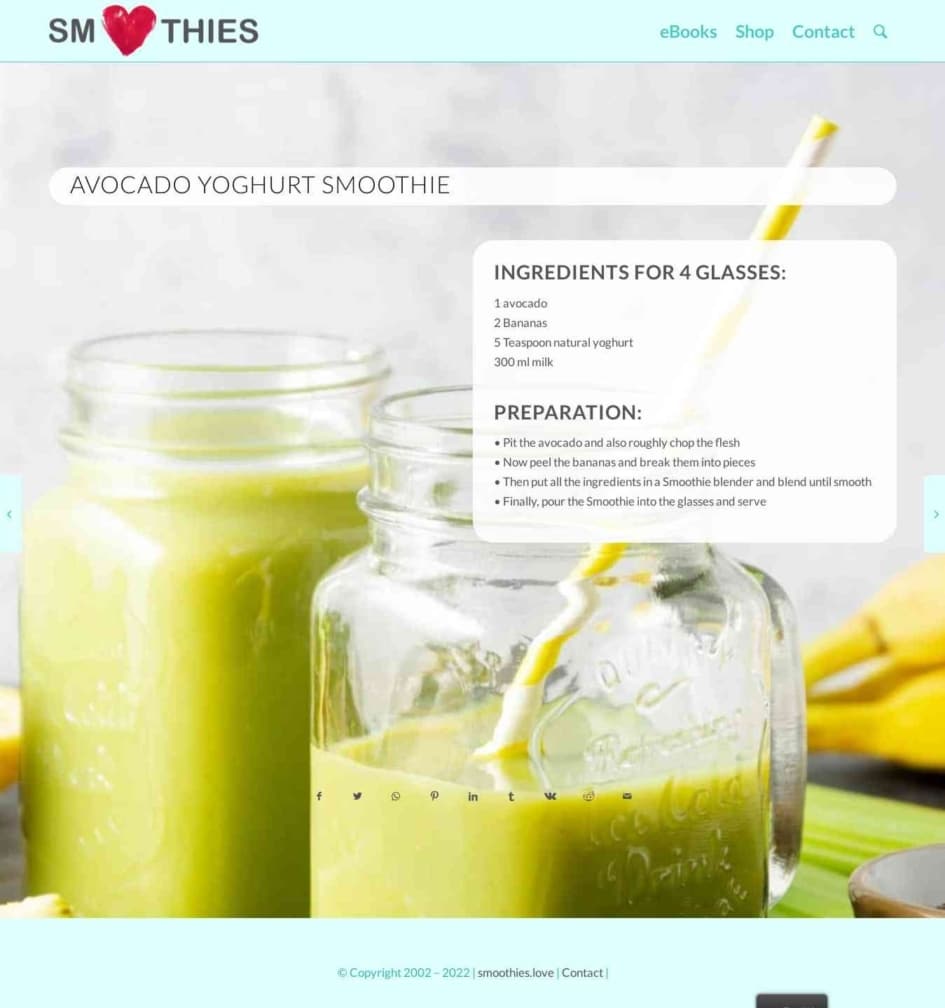 Avocado yoghurt Smoothie Smoothies Love