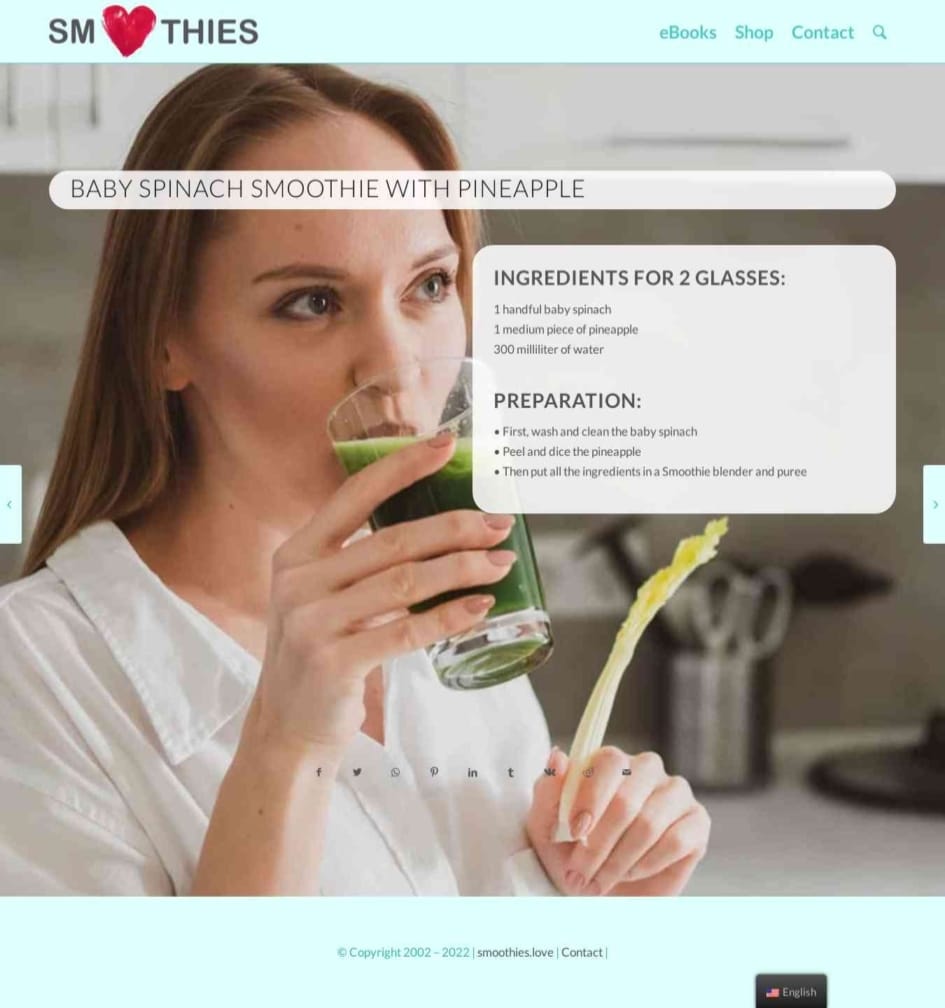 Baby spinach Smoothie with pineapple Smoothies Love